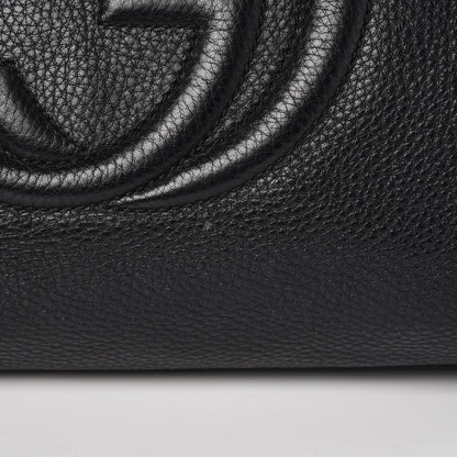 Gucci Pebbled Calfskin Large Soho Chain Shoulder Bag Black 9 of 18