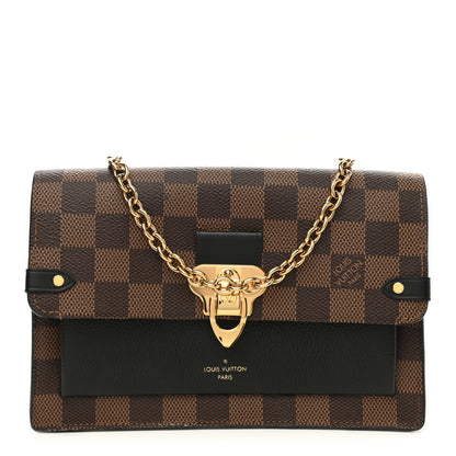 Louis Vuitton Damier Ebene Vavin Chain Wallet Black 1 of 11