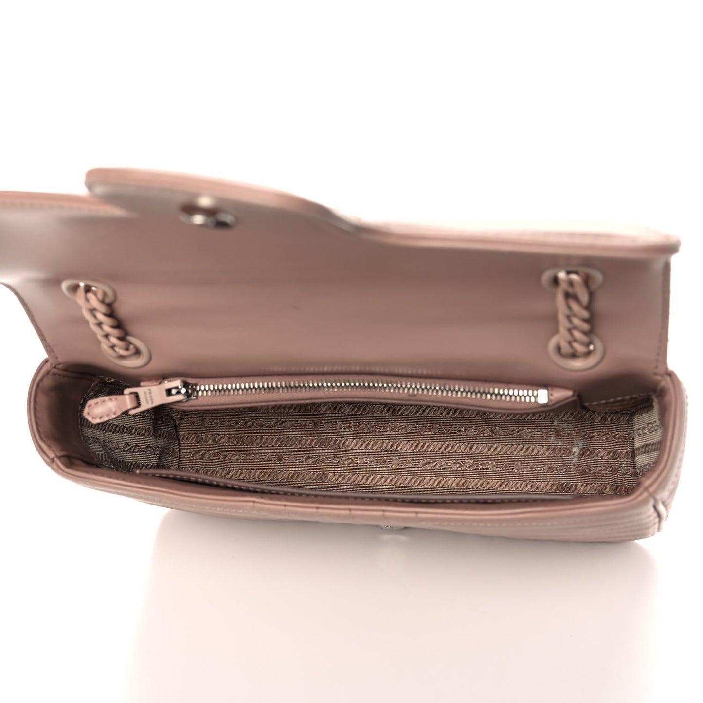 Soft Calfskin Impunture Diagramme Monochrome Medium Chain Flap Shoulder Bag Cipria