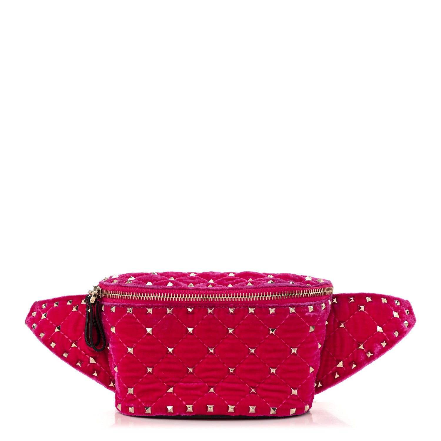 Valentino Garavani Velvet Rockstud Spike Belt Bag 85 Disco Pink 1 of 10