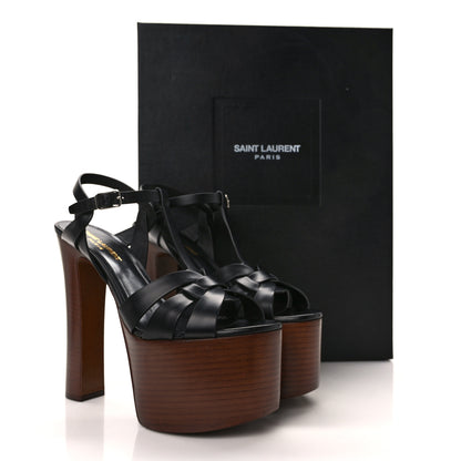 Saint Laurent Calfskin Betty 80 Tribute Sandals 38.5 Black 10 of 10