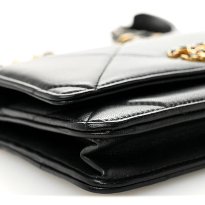 Chanel Lambskin Quilted Chanel 19 Wallet On Chain WOC Black 10 of 15