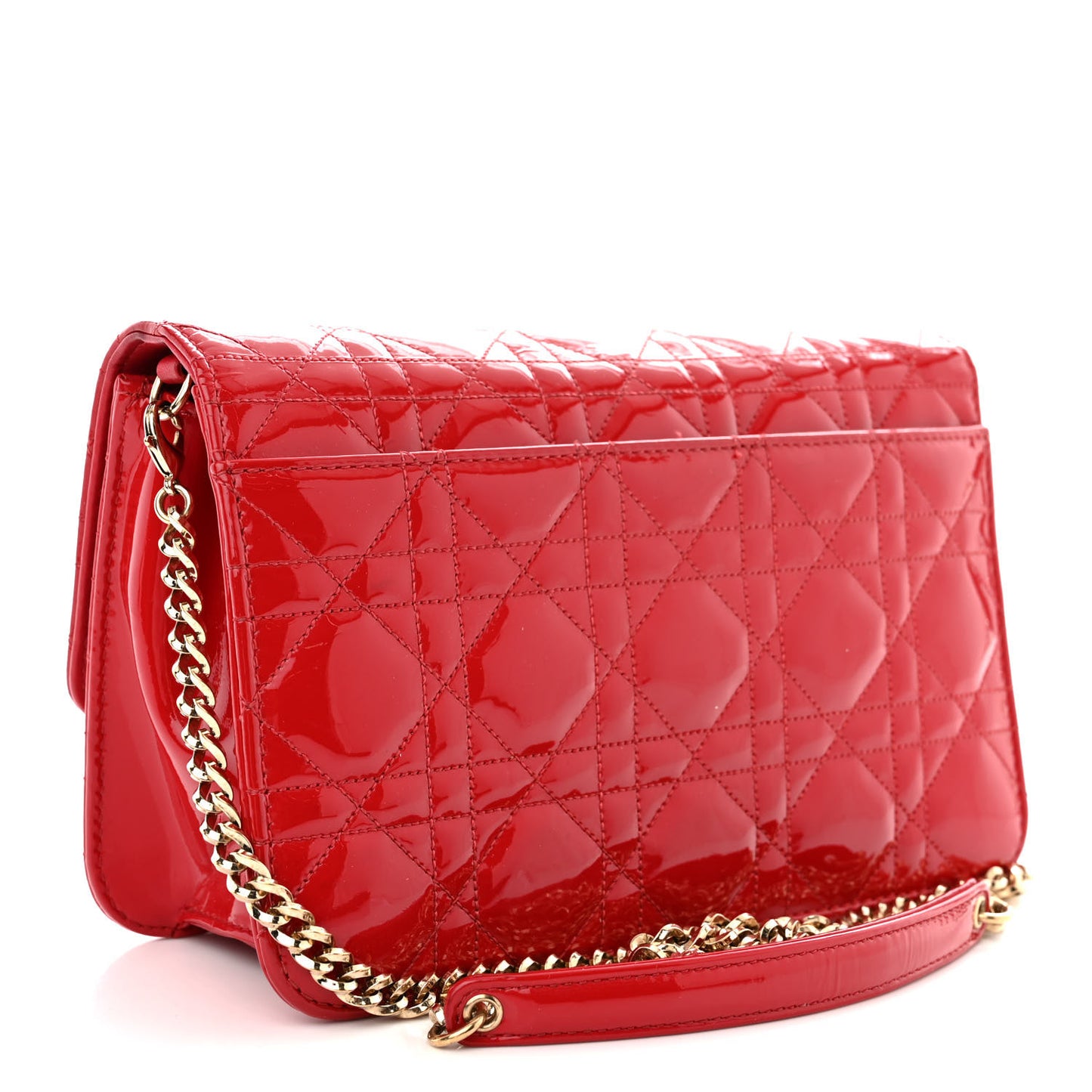 Patent Cannage Miss Dior Promenade Pouch Red