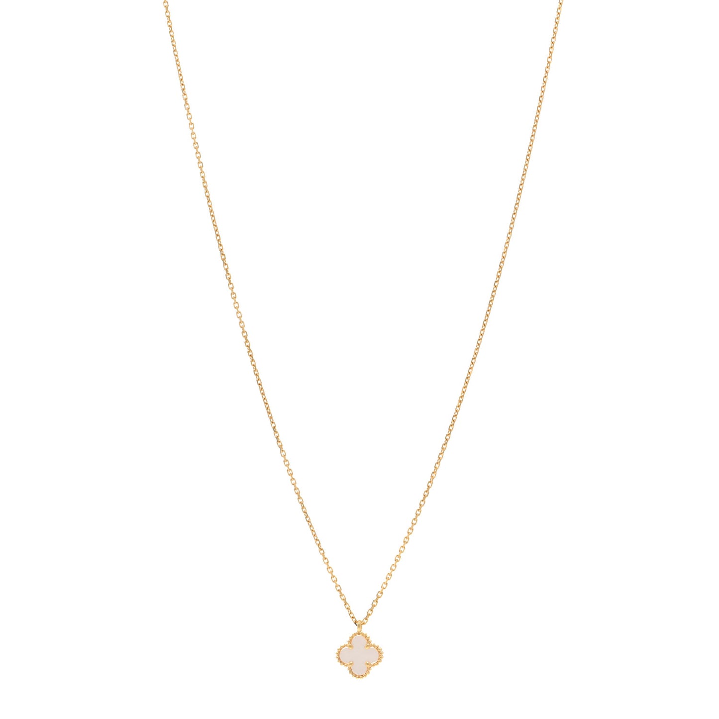 18K Yellow Gold Mother of Pearl Sweet Alhambra Pendant Necklace