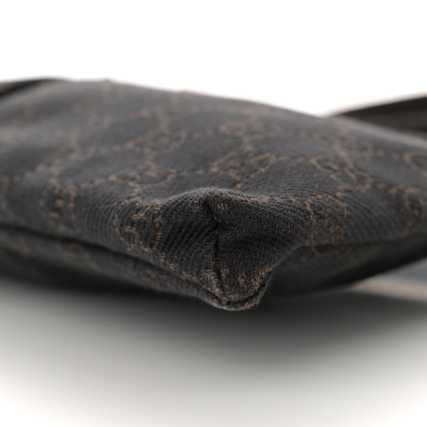 GG Denim Monogram Double Pocket Belt Bag Brown
