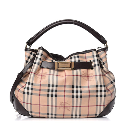 Burberry Haymarket Check Medium Willenmore Hobo Chocolate 1 of 14