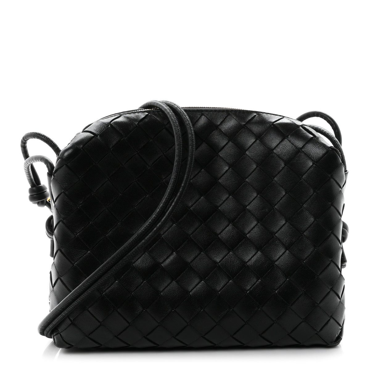 Nappa Intrecciato Small Loop Camera Bag Black
