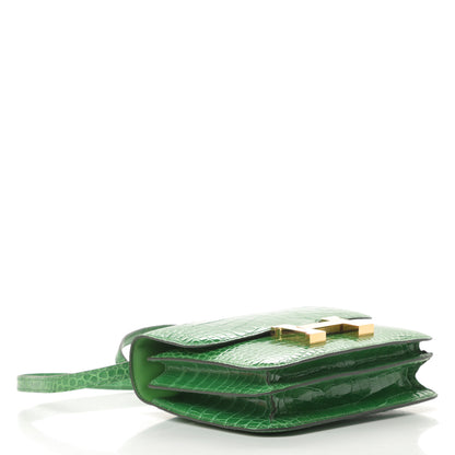 Hermes Shiny Alligator Constance 18 Cactus 4 of 21