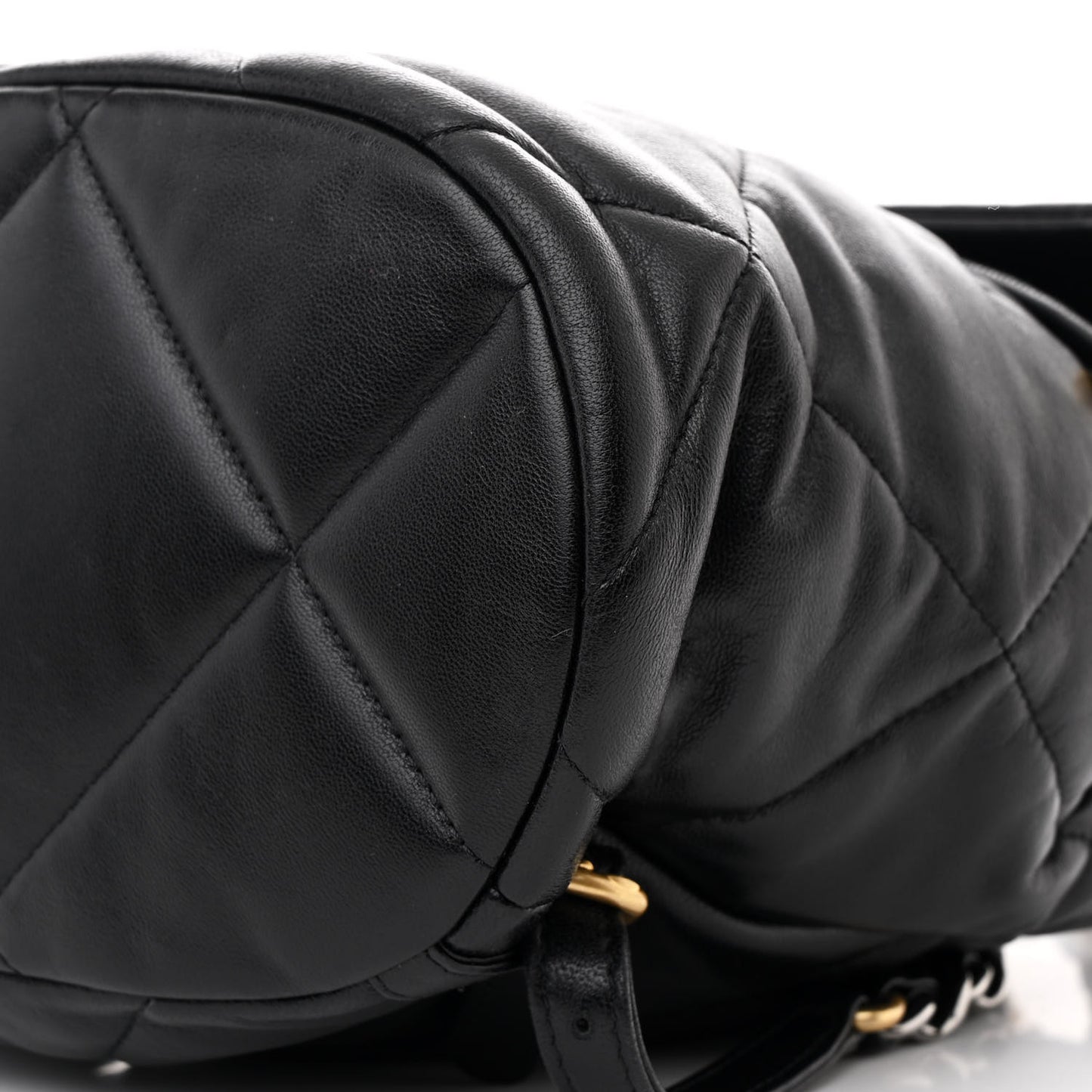 Lambskin Quilted Chanel 19 Backpack Black