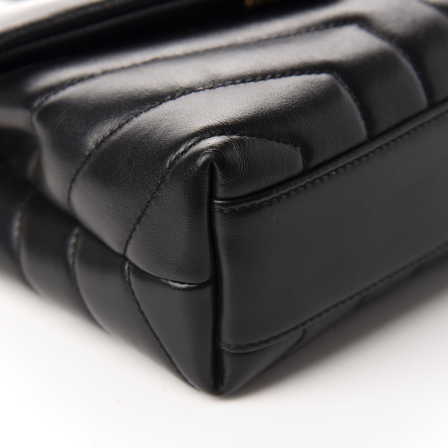 Calfskin Y Quilted Monogram Toy Loulou Crossbody Bag Black