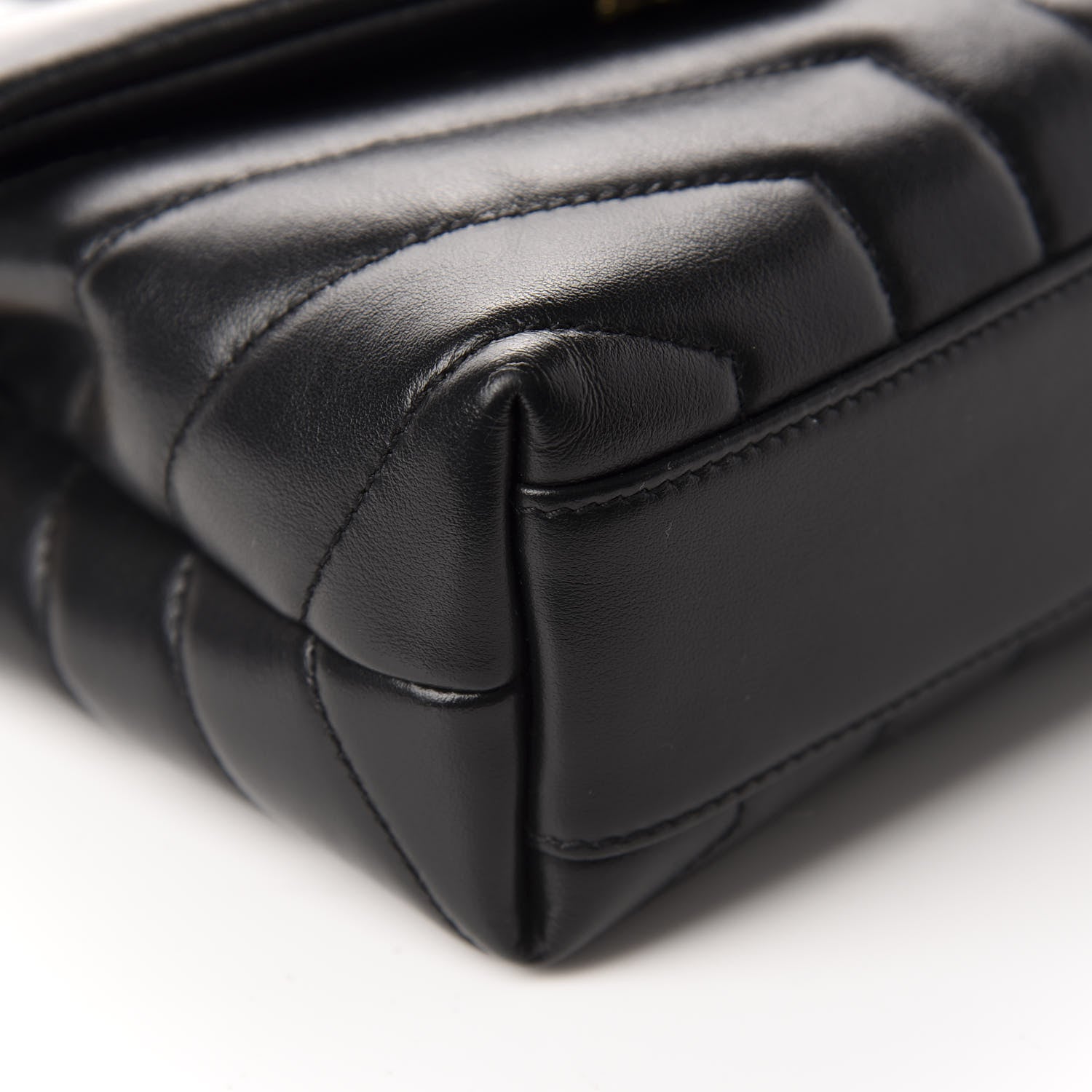 Saint Laurent Calfskin Y Quilted Monogram Toy Loulou Crossbody Bag Black 6 of 12