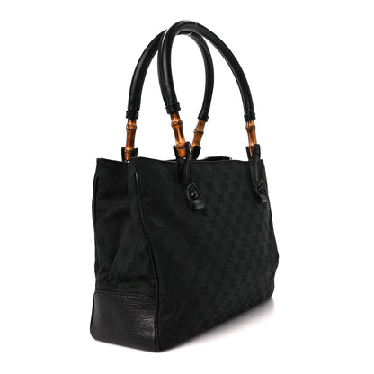 Gucci Monogram Small Bamboo Tote Black 3 of 10