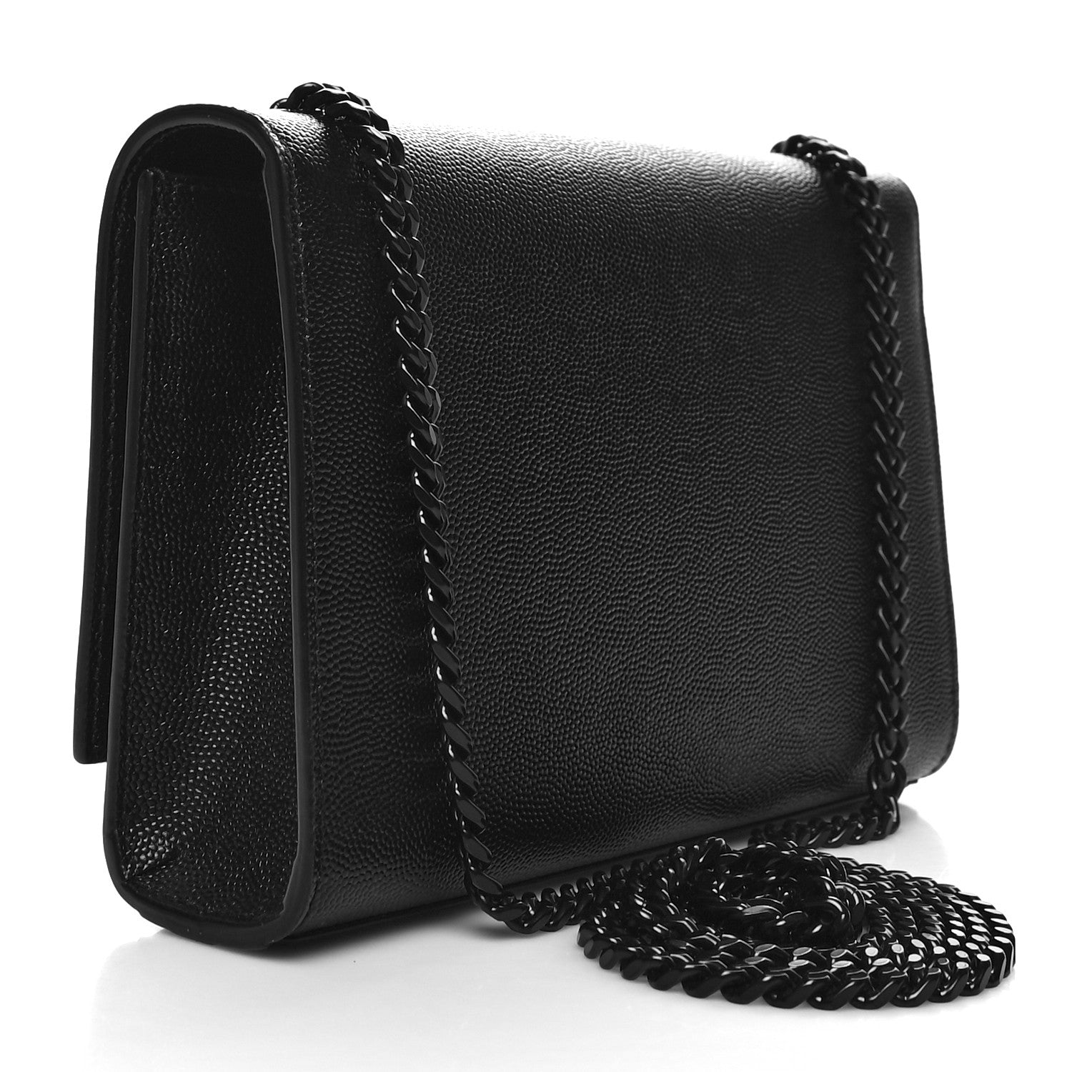 Saint Laurent Grain De Poudre Small Monogram Monochrome Kate Satchel Black 3 of 9
