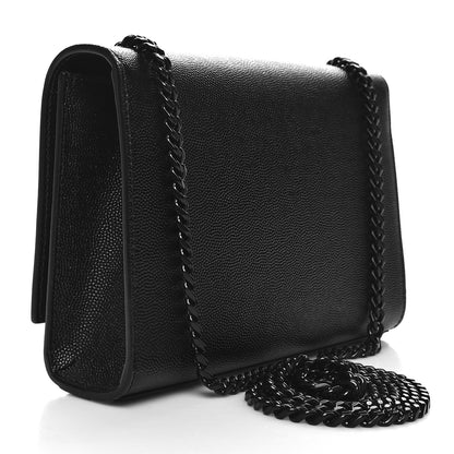 Saint Laurent Grain De Poudre Small Monogram Monochrome Kate Satchel Black 3 of 9