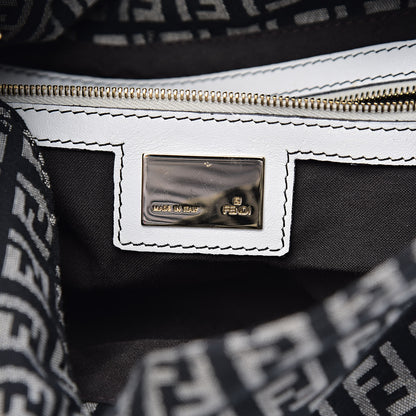 Fendi Zucchino Vitello Baguette Black White 8 of 11