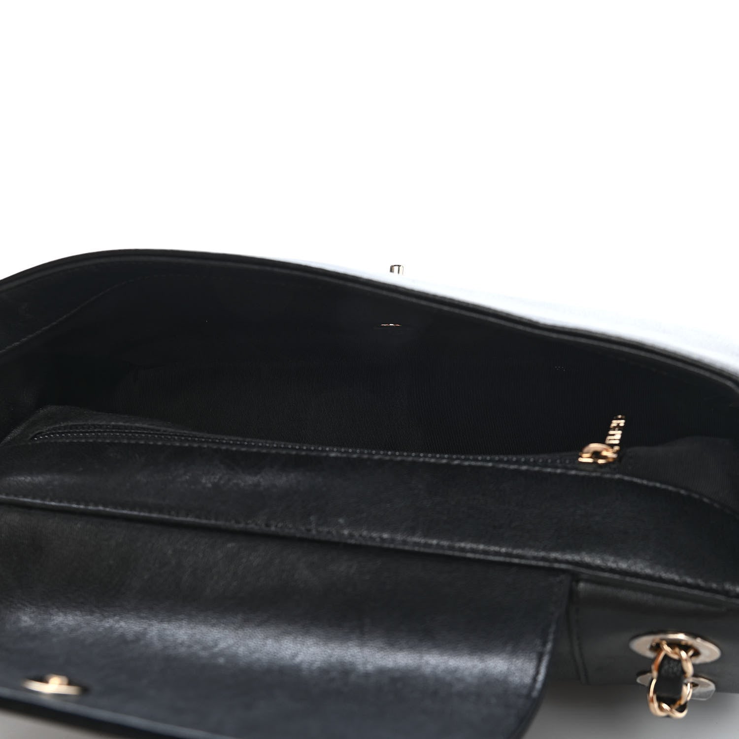 Chanel Sheepskin Chevron Quilted Vintage Mademoiselle Flap Black 4 of 10