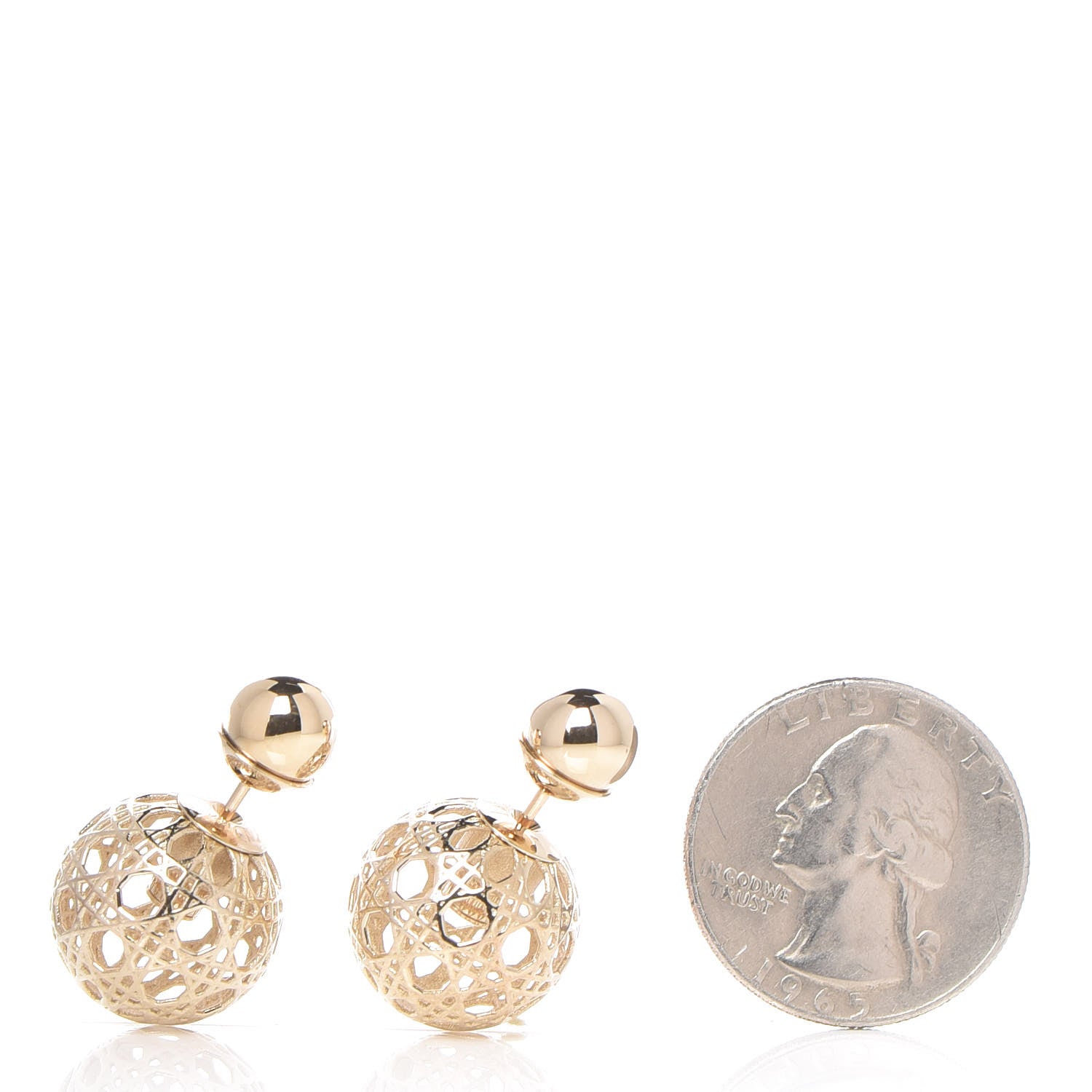 Christian Dior Cannage Mise En Dior Tribal Earrings Gold 2 of 3