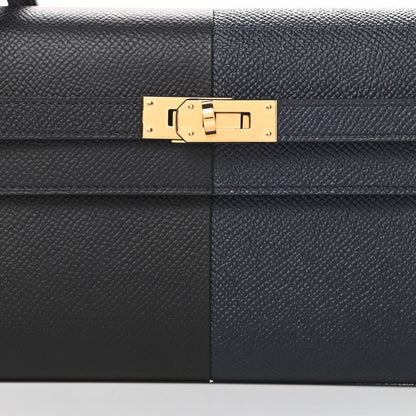 Hermes Epsom Casaque Kelly Wallet To Go Black Bleu Indigo Bleu Frida 8 of 11