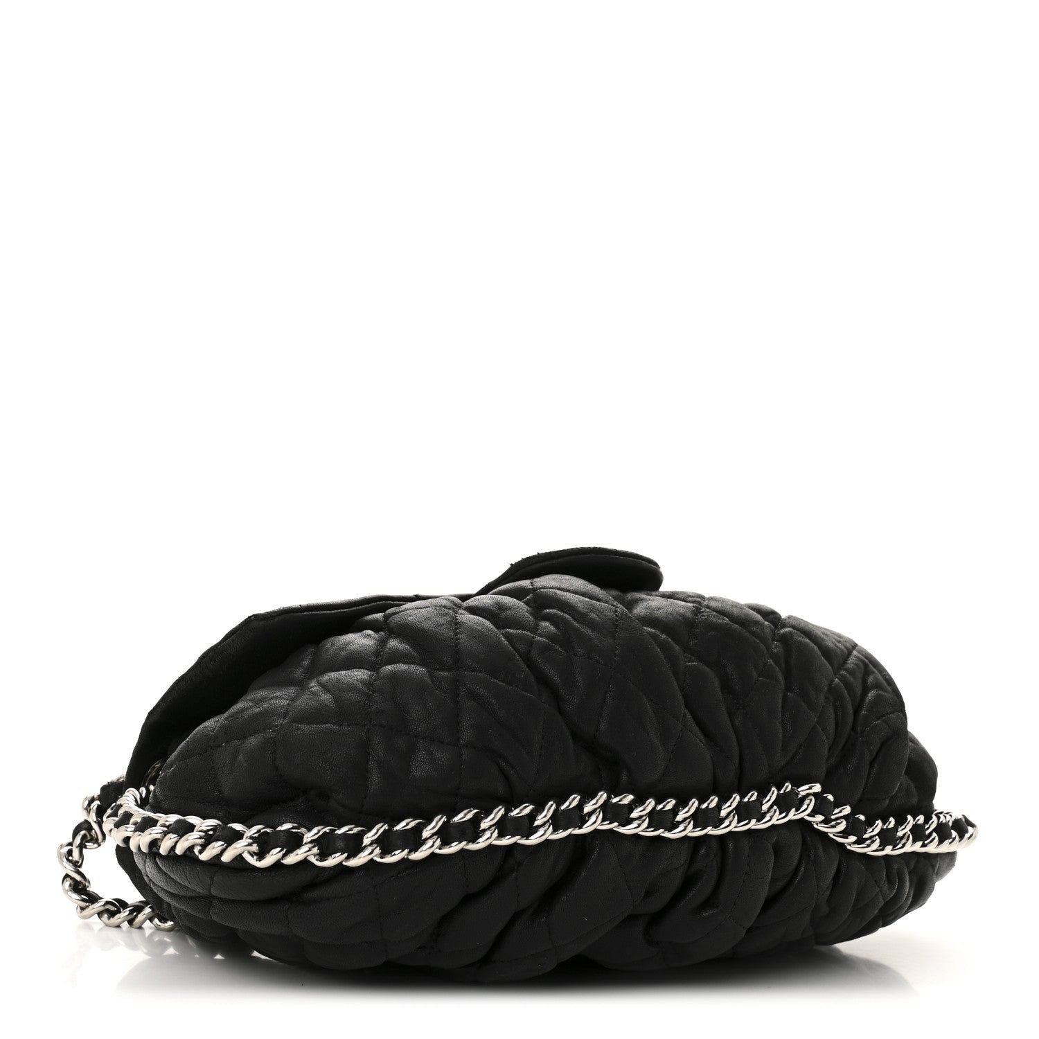 Chanel Washed Lambskin Quilted Medium Chain Around Messenger Black 4 of 13