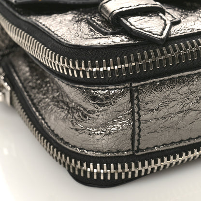 Proenza Schouler Metallic Paper Lambskin PS1 Mini Pouch Messenger Dark Silver 7 of 8