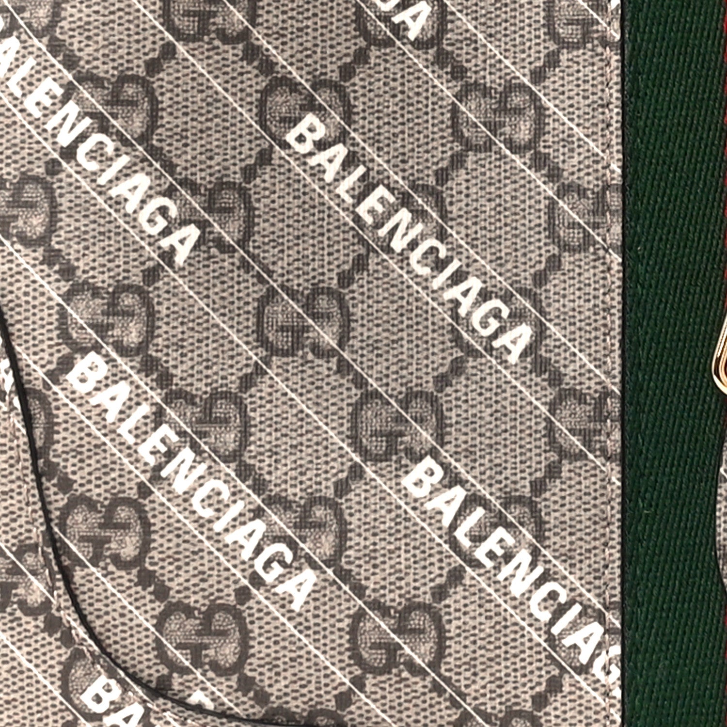 Gucci X BALENCIAGA GG Supreme Monogram Striped Logo Print Web