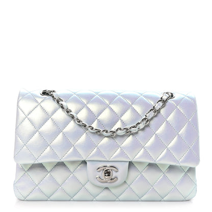 Chanel Iridescent Lambskin Quilted Medium Double Flap Light Blue 1 of 10