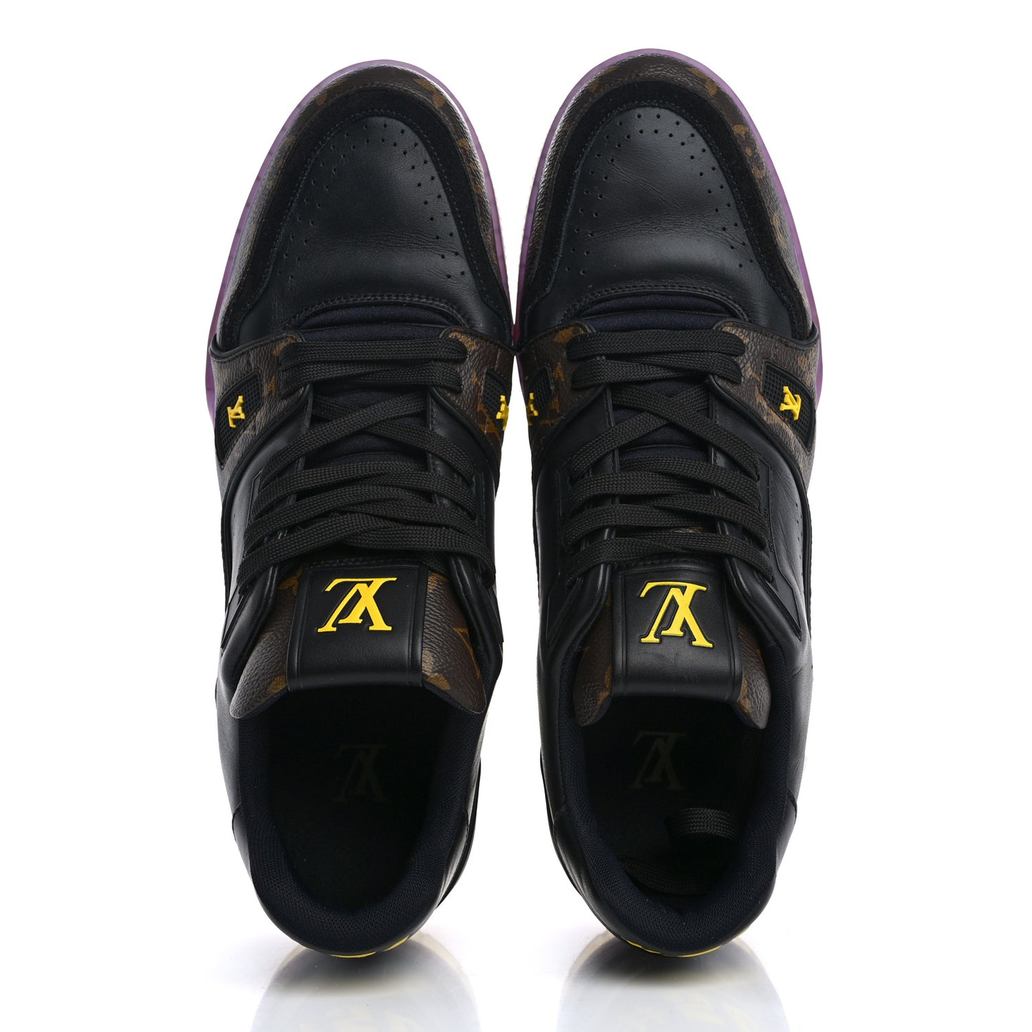 Monogram Calfskin Mens LV Trainer Sneaker 9 Black Purple