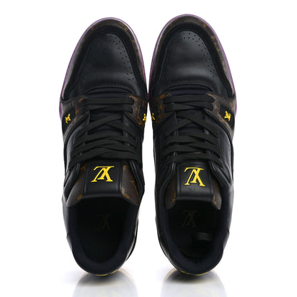 Louis Vuitton Monogram Calfskin Mens LV Trainer Sneaker 9 Black Purple 2 of 10