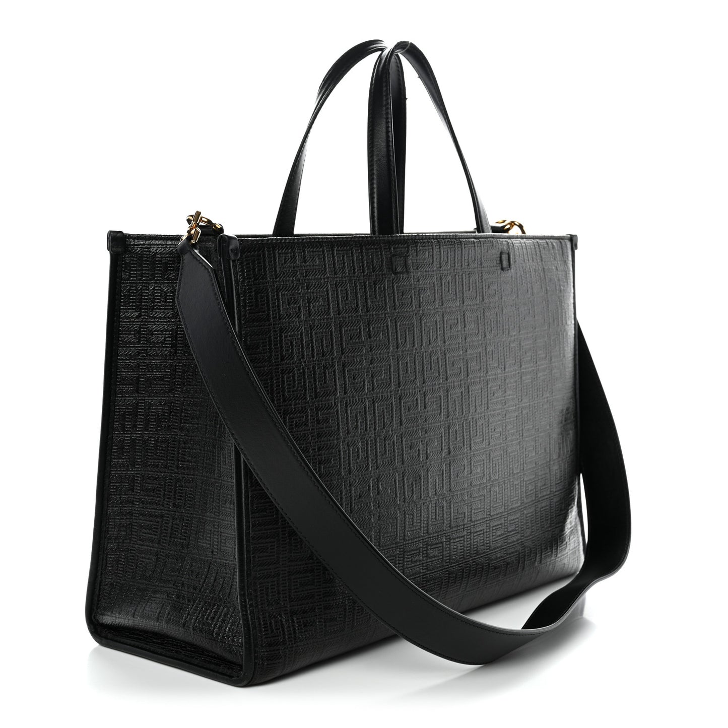 4G Coated Canvas Logo Medium G Tote Black