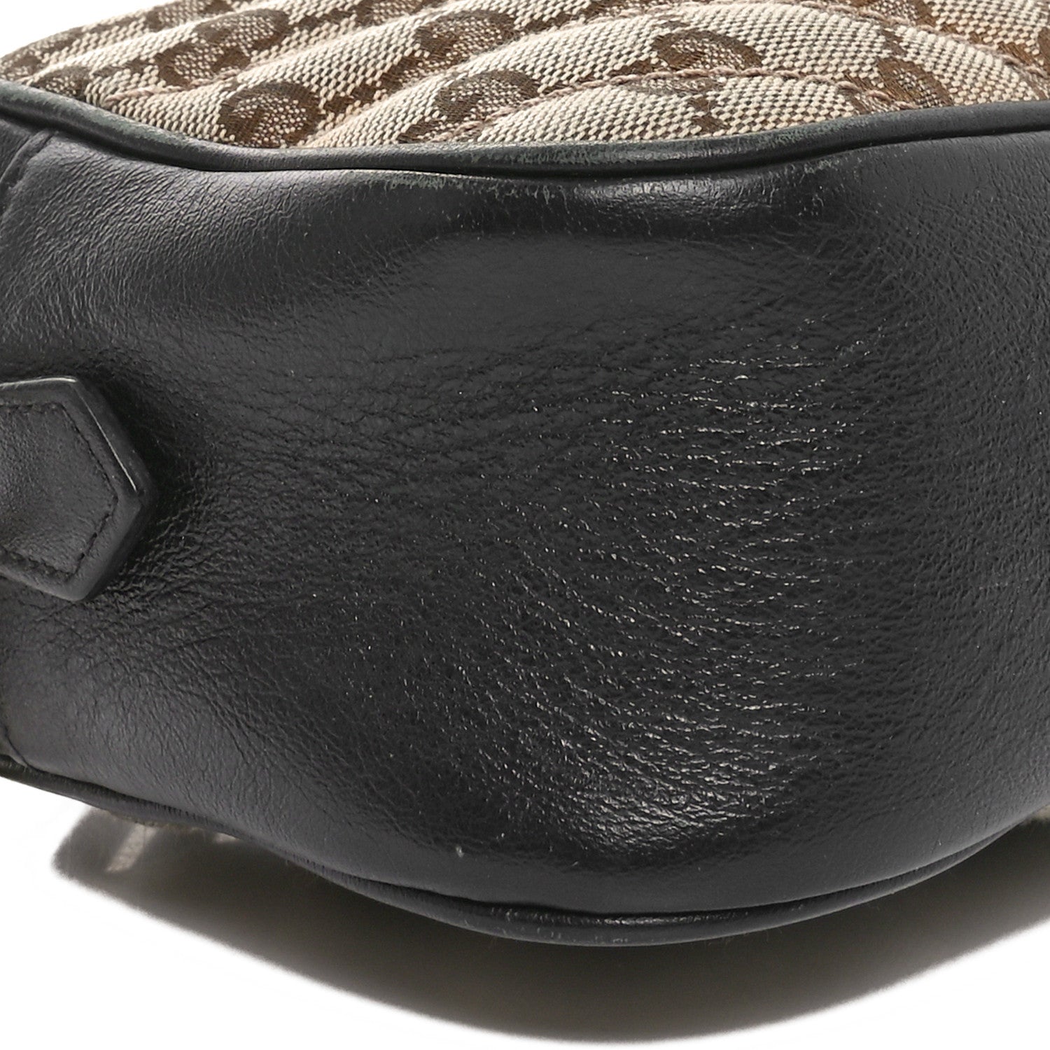 Gucci Monogram Matelasse Diagonal Small GG Marmont Chain Shoulder Bag Beige Black 9 of 10