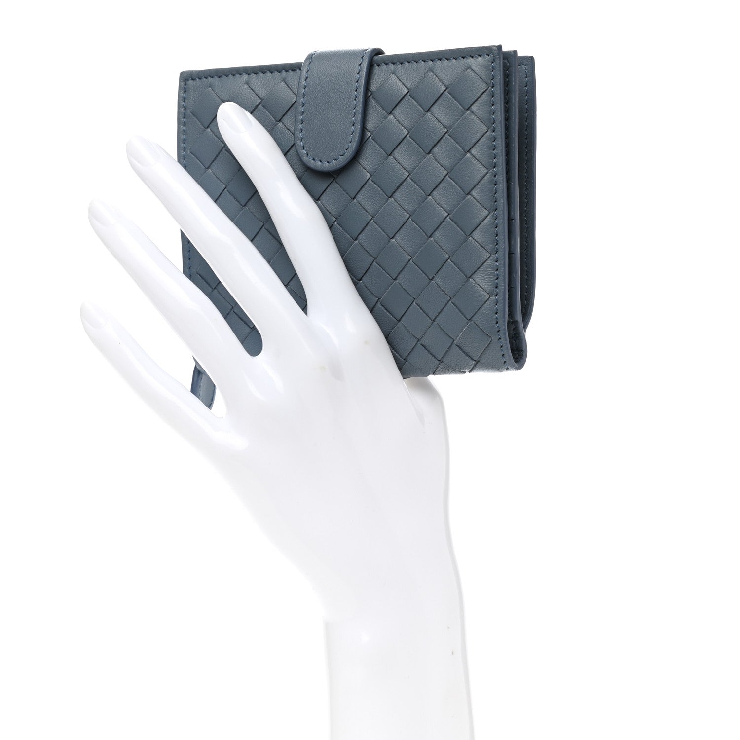 Bottega Veneta Nappa Intrecciato French Flap Wallet Krim 2 of 10