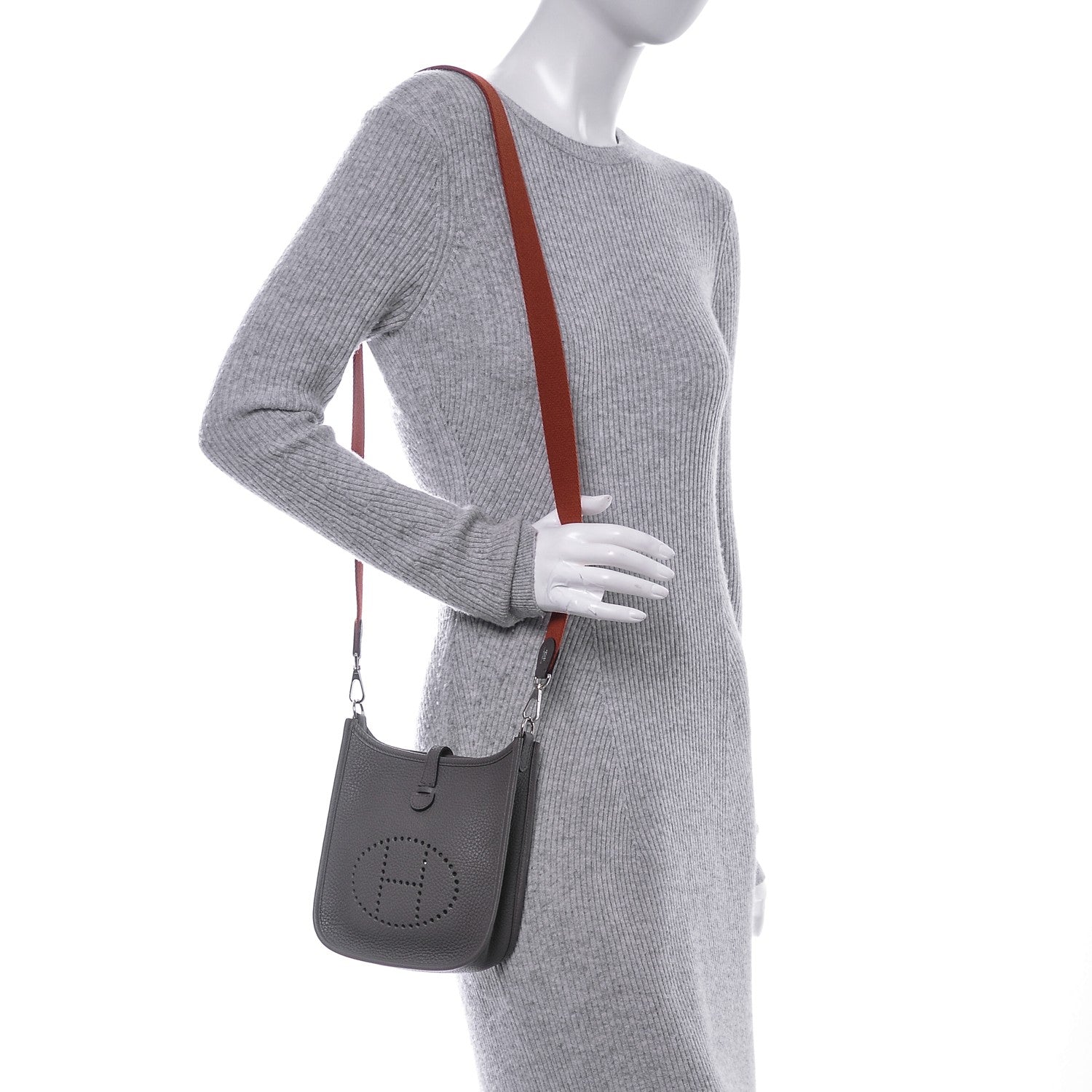 Hermes Taurillon Clemence Amazone Evelyne TPM Etain Cuivre 2 of 6