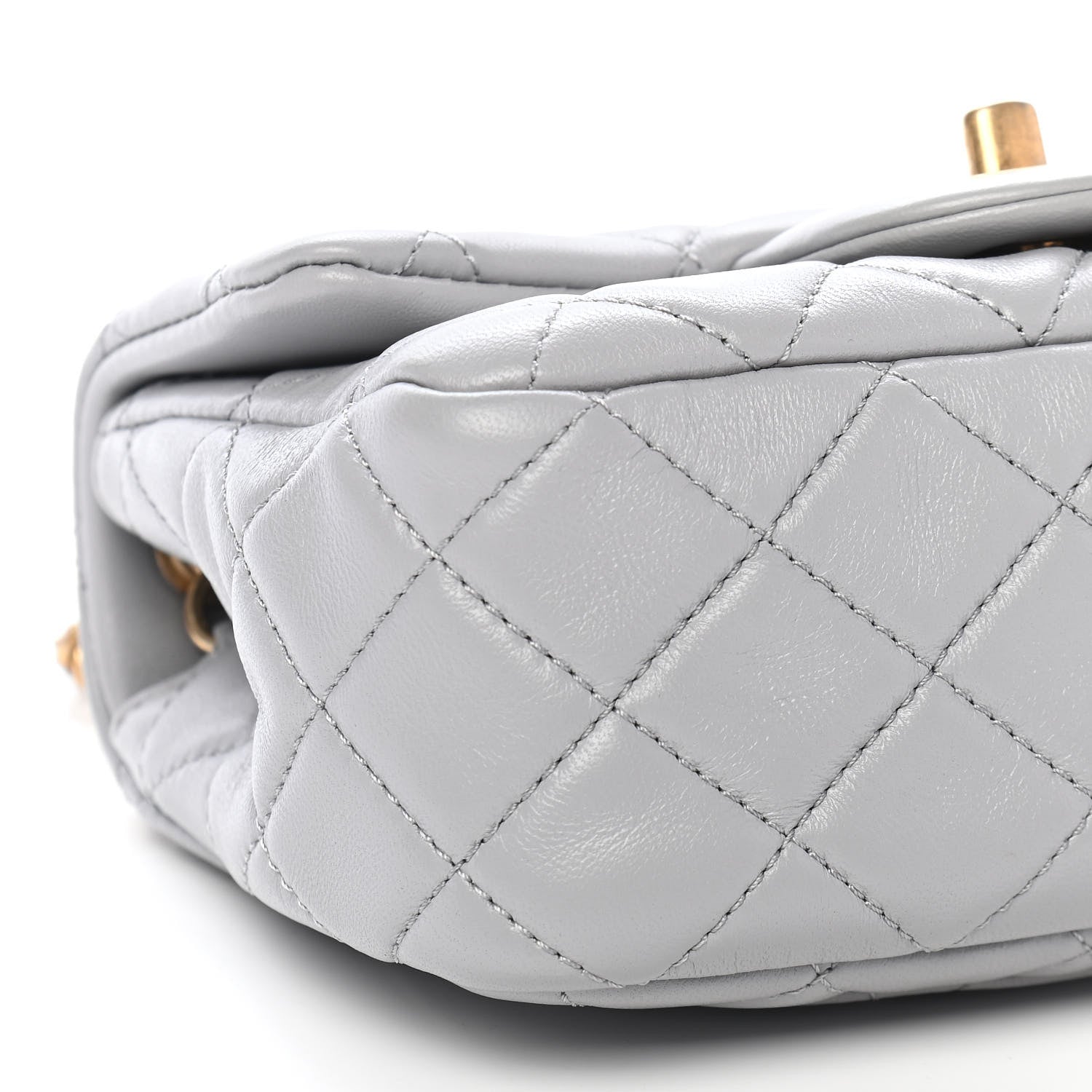 Chanel Lambskin Quilted Mini Pearl Crush Flap Light Grey 8 of 9