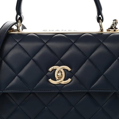 Chanel Lambskin Quilted Small Trendy CC Flap Dual Handle Bag Navy 8 of 12