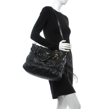 Prada Nappa Gaufre Tote Black 2 of 17
