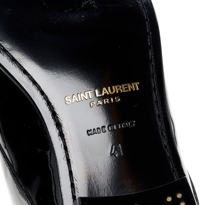 Saint Laurent Patent Calfskin Joan Ankle Boots 41 Black 6 of 8