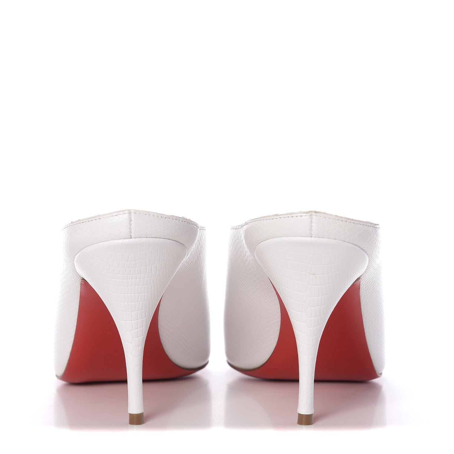 Christian Louboutin Calfskin Lizard Embossed Quart 80 Mules 40.5 White 7 of 10