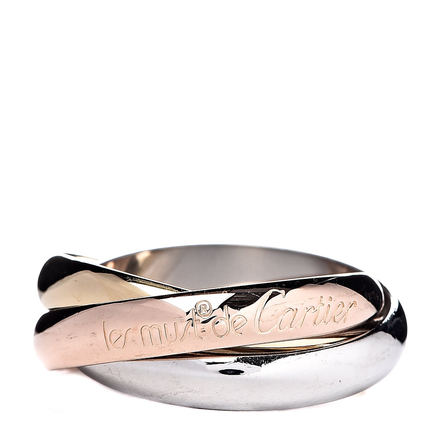 18K Pink Yellow White Gold Classic Les Must De Trinity Ring 53 6.25