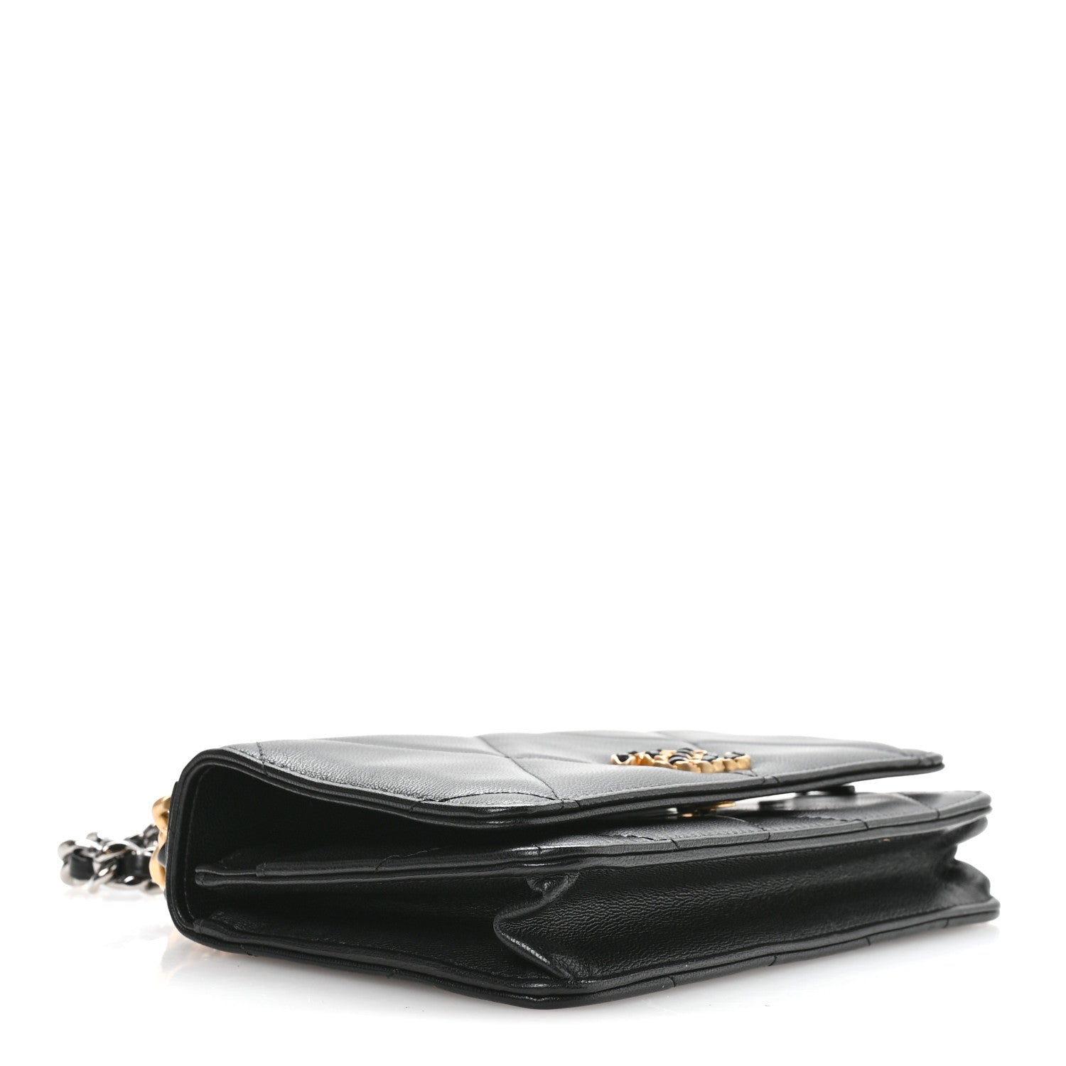 Chanel Lambskin Quilted Chanel 19 Wallet On Chain WOC Black 7 of 23