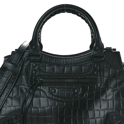 Balenciaga Semi Shiny Calfskin Crocodile Embossed Neo Classic Black Hardware S City Black 8 of 10