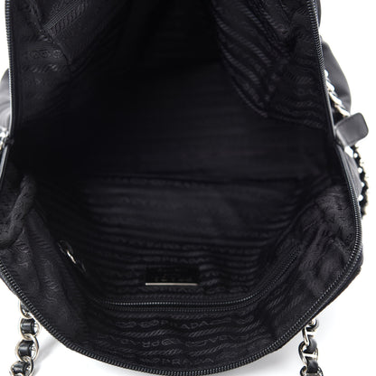 Prada Nylon Tessuto Chain Shoulder Bag Black 5 of 11