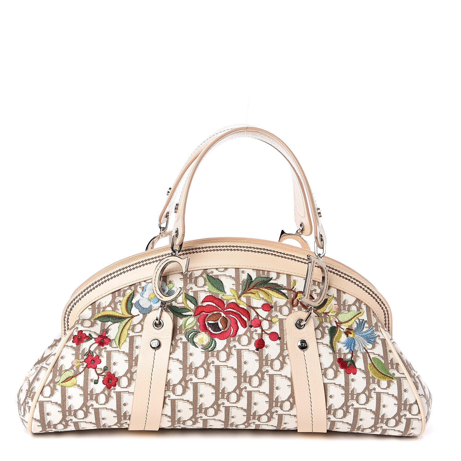 Christian Dior Monogram Vintage Flowers Bowler Beige 1 of 11