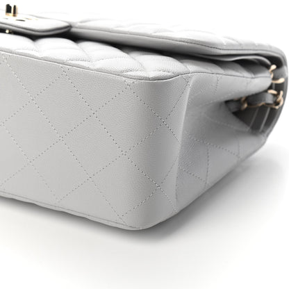 Chanel Caviar Quilted Jumbo Double Flap Grey 9 of 9