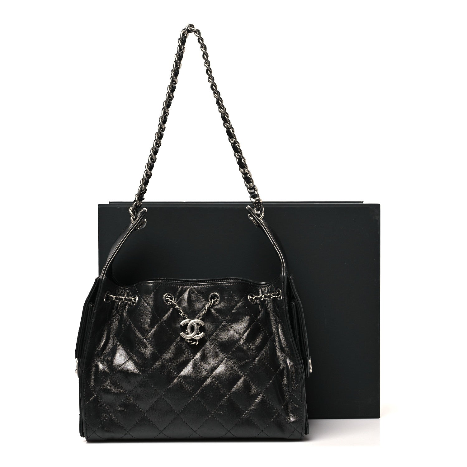 Chanel Shiny Crumpled Calfskin Quilted Small Chanel 25 Handbag