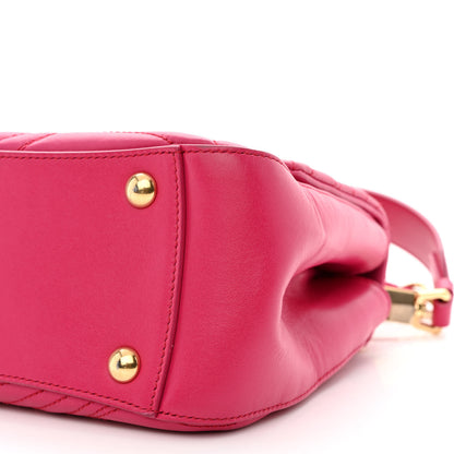 Salvatore Ferragamo Calfskin Quilted Lexi Shoulder Bag Pink 10 of 10