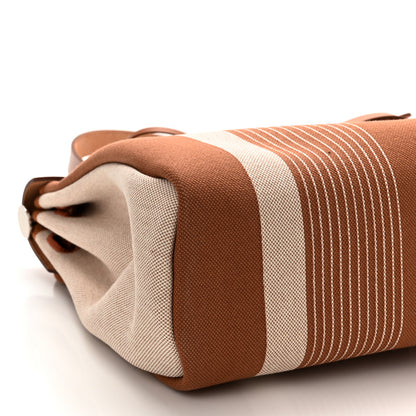 Hermes Vache Hunter Toile H Vibration Herbag Zip Retourne 31 PM Fauve Ecru Beige 10 of 12