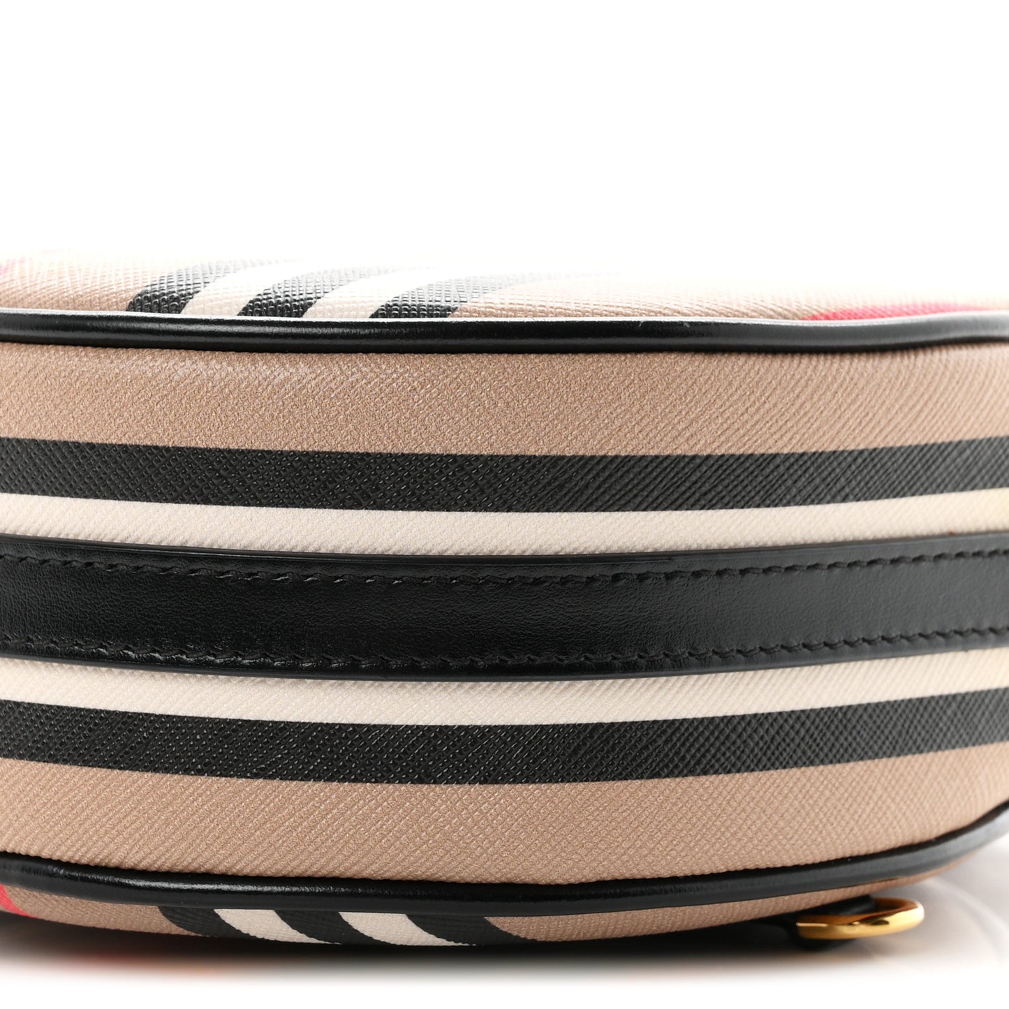 E-Canvas Calfskin Icon Stripe Louise Bag Archive Beige