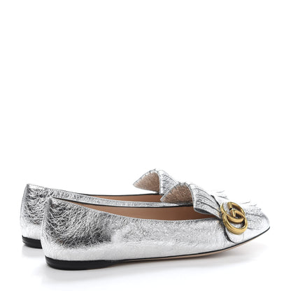 Gucci Galassia GG Marmont Fringe Flats 39 Argento 4 of 9