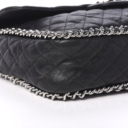 Chanel Washed Lambskin Quilted Maxi Chain Around Flap Black 8 of 11