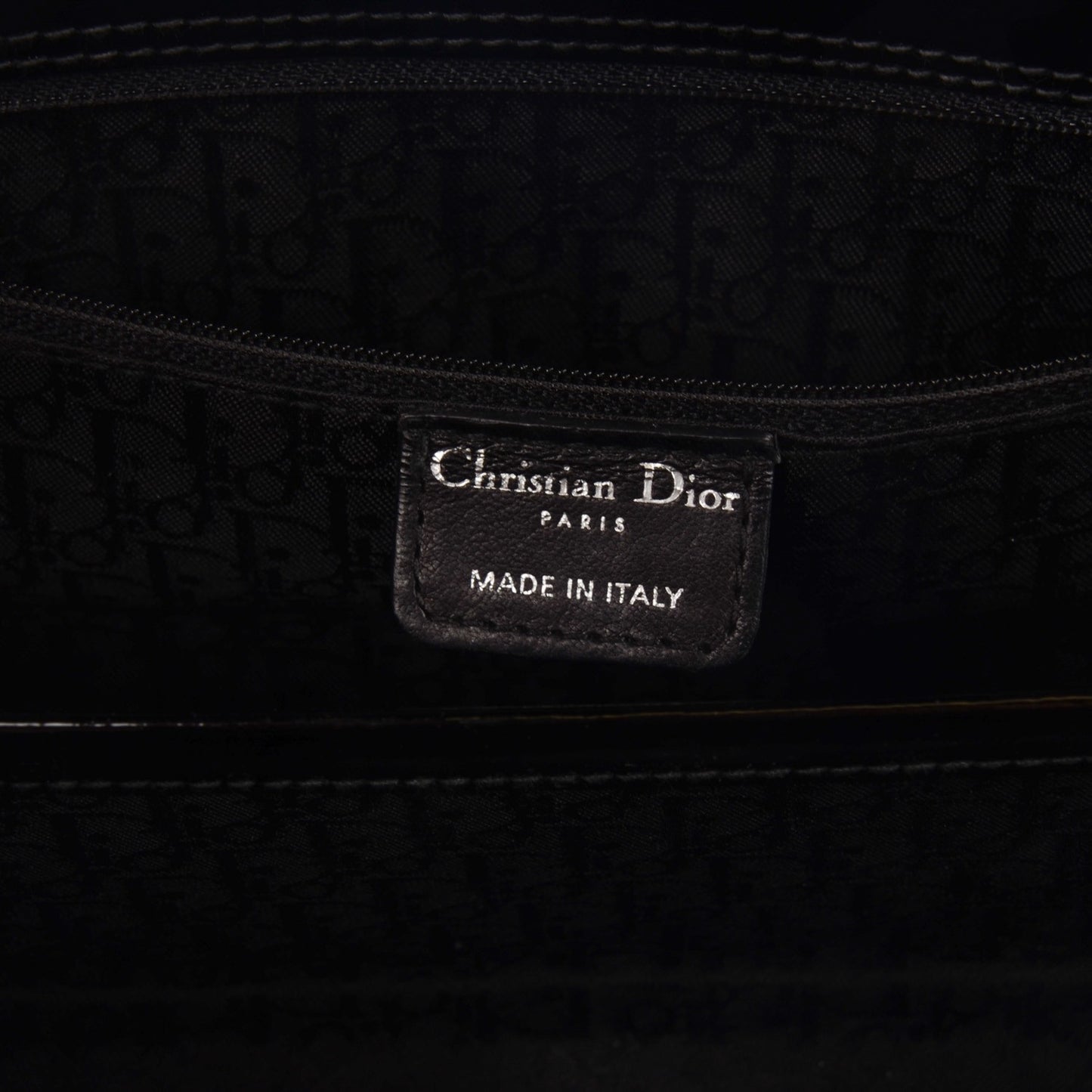 Patent Cannage Stitched East West Lady Dior Black